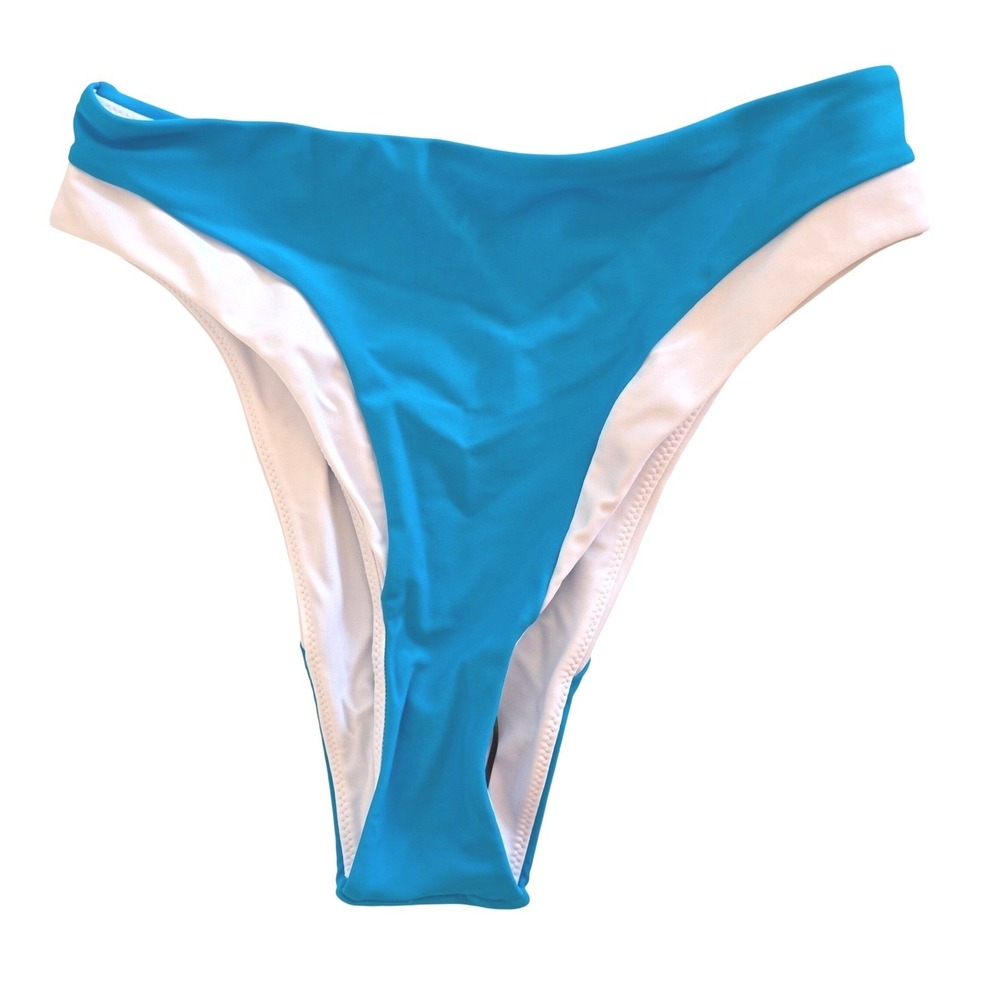 93 Play Street Mila Bikini Bottom Hawaiian Ocean Blue White Trim Mens M